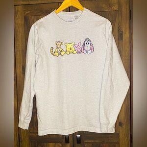 Disney Winnie the Pooh Light Gray Striped Crewneck
